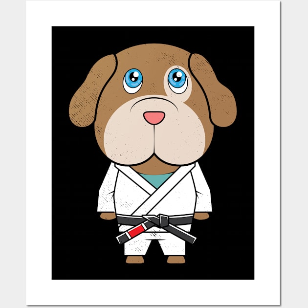 Jiu jitsu kawaii Dog Black Rank Belt BJJ or MMA T-Shirt Wall Art by tmuzaa